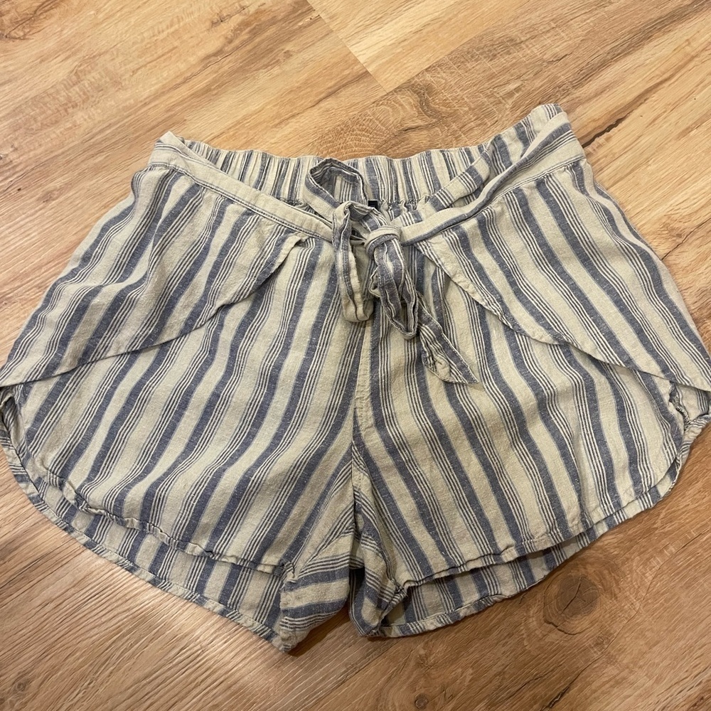 PATAGONIA Women GARDEN ISLAND Tie Hemp Shorts Striped Size M